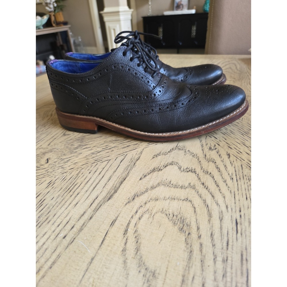 Ted Baker Mens Leather Wingtip Derby Shoes in Black Size 9.5 Ted Baker London - Picture 8 of 13